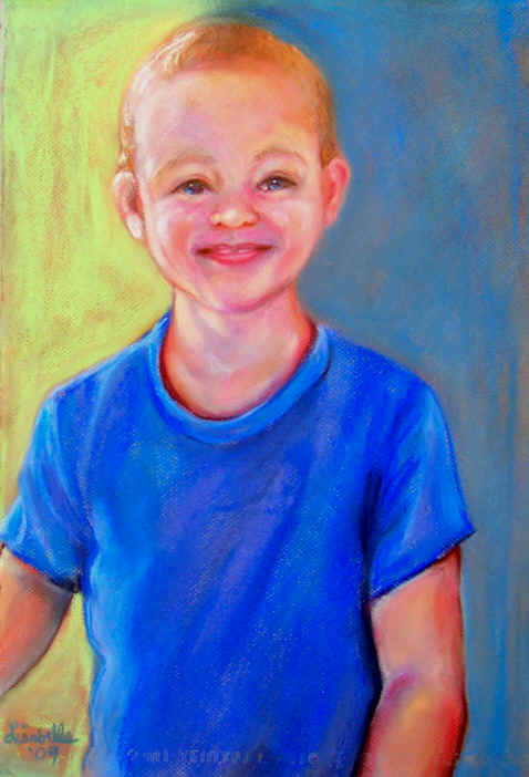 The Great Nephew of Becky 2009. Pastel portrait by Lisabelle.  Portraits of people and pets.