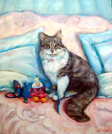 FRANKIE LYNNE Oil Portrait by Lisabelle, An oil portrait of a family cat, Portraits of people and pets by Lisabelle