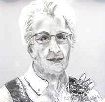 Charcoal portraits by Lisa Bell, 1st of a series of recognized Church members, 1st Congregational Church, Addison, Michigan