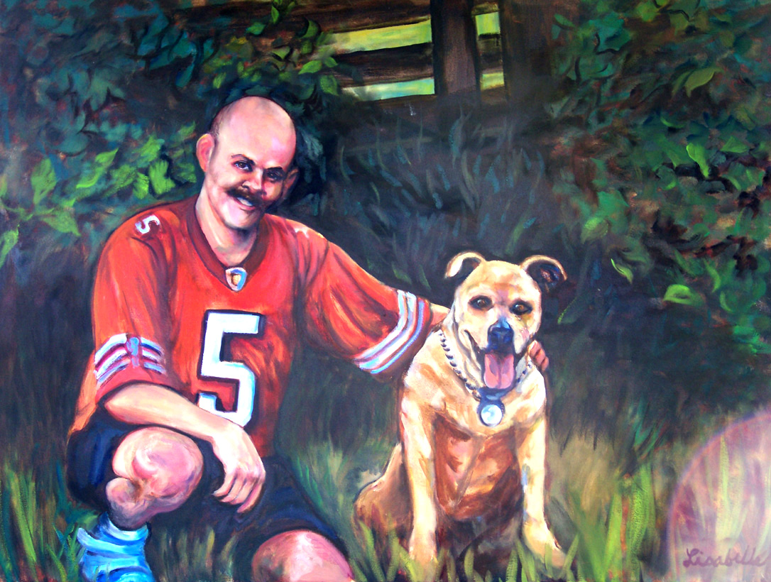 Oil Portrait "Johnny Garcia and Sam" 2011 by Lisabelle