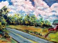 Landscape Paintings by Lisabelle ©2009 plein-air MICHIGAN FARM 2008 Pastel. Prints Available