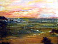 Landscape Painting By Lisabelle 2009 SEASCAPE SUNSET 2008 Oil on canvas 16x20" Original NFS. Prints Available