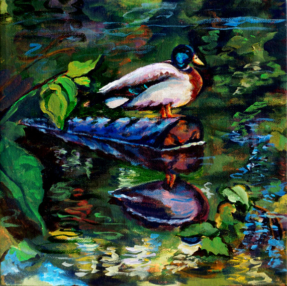 Acrylic Painting by Lisabelle MALLARD 2 Canvas 10"x10", Signed Prints Available.