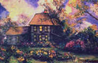 Landscape Paintings by Lisabelle 2009  OHIO FARM HOUSE 1997. Acrylic on canvas 24x36" Sold