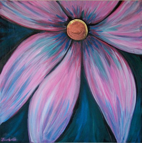 PASSION PINK 2009 Acrylic by Lisabelle, Flower Paintings
