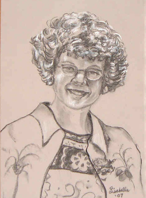 A Portrait of Pat by Lisabelle2008, Charcoal Portraits by Lisabelle, Art by Lisabelle, Art by Abellalisa, Portraits from photos, Churchills Maumee, OH, Portrait Sketches of Family, Family Portraits
