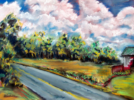 Plein Air painting, Painting in Pastel, Pastel Landscapes, Outdoor artwork, Landscapes by Lisabelle June  2008